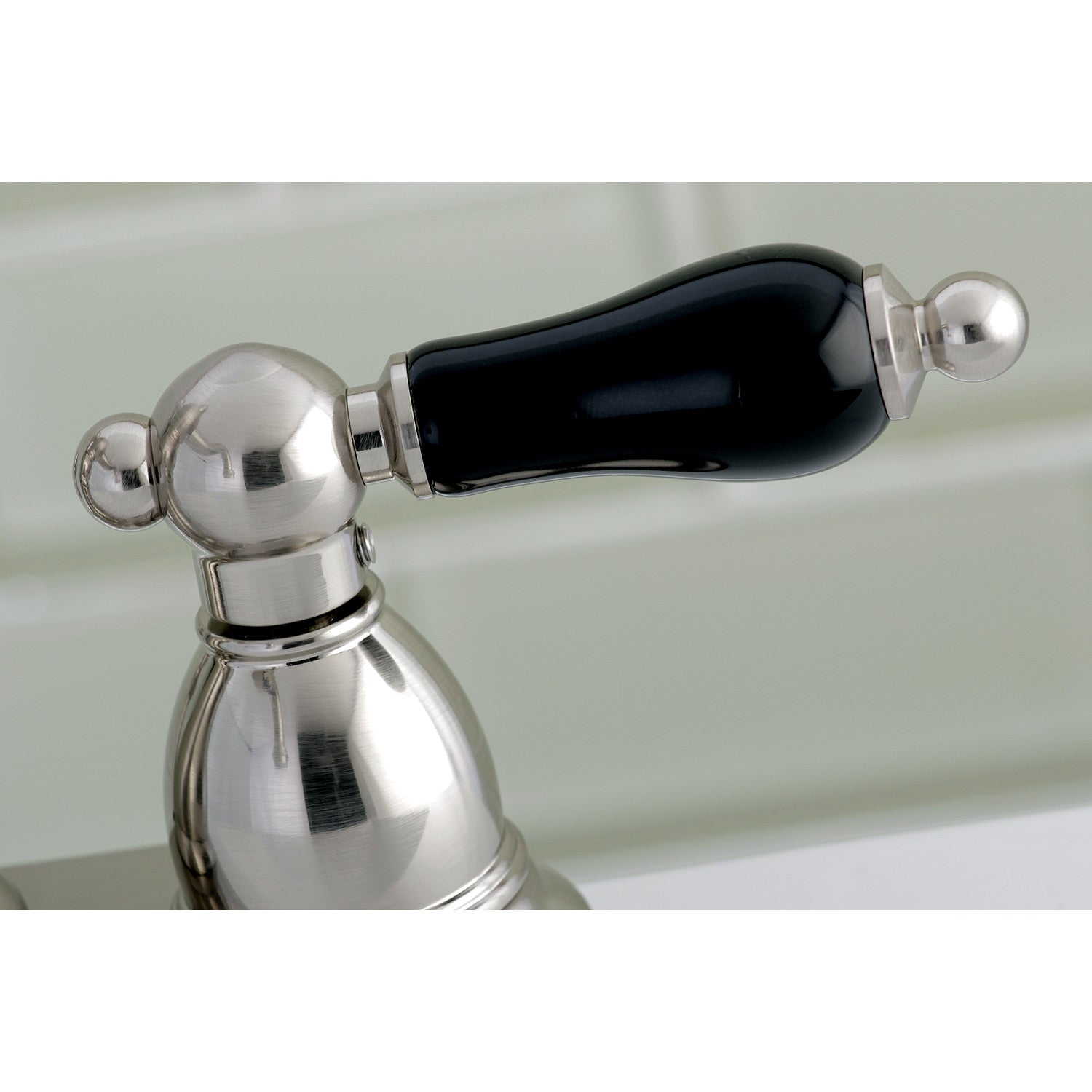 Kingston Heirloom KB1608PKL - Duchess Double-Handle 3-Hole Deck Mount 4-Inch Centerset Bathroom Faucet with Pop-Up Drain, Brushed Nickel — thumbnail 2